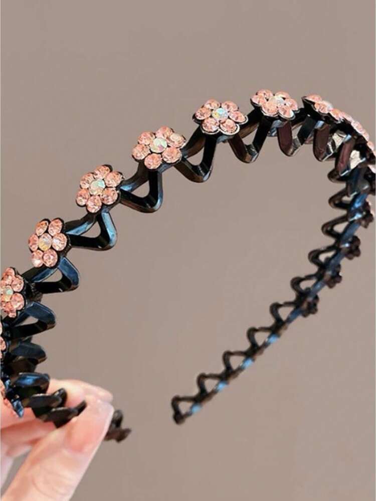 1/4 Stück elegantes Haarband/Stirnband mit Strass-Blumen-Dekor, rutschfest, geeignet für Mädchen - dekorative Blumen-Haraccessoires - geeignet für den täglichen Gebrauch, Partys und besondere Anlässe - Verschiedenfarbig - Übersicht 19