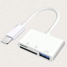 1 pezzo Lettore di schede di memoria 3-in-1, adattatore lettore di schede, visualizzatore di fotocamera portatile plug and play per schede SD/TF/MicroSD