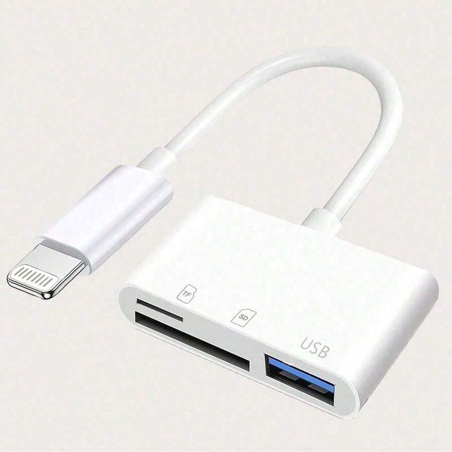 1 pezzo Lettore di schede di memoria 3-in-1, adattatore lettore di schede, visualizzatore di fotocamera portatile plug and play per schede SD/TF/MicroSD