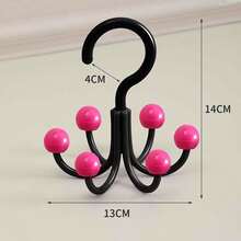 1pc Heavy Duty 360° Rotating 6-Hook Wall Mount Storage Rack For Coats, Bags, And Lingerie – Space-Saving Multifunction Closet Organizer With Build And Modern Finish, Wall-Sized Rack For Entryways, Bedrooms, And Hallways, Perfect For Maximizing Vertical Storage And Tidy Living Spaces, Easy Installation And Stable Mounting, Lightweight Yet Sturdy, Ideal For Apartment, Dorm, And Home Makeover - Multicolor - View 6