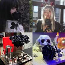 1支/5支/10支/12支装 14.9英寸黑色仿真玫瑰,高端逼真花卉,适用于家居装饰、房间装饰、桌面装饰、婚礼装饰、新娘捧花、腕花、插花,也适用于家庭、餐厅、卧室、花瓶装饰、DIY生日派对蛋糕装饰、情人节和新年礼物、摄影道具、户外花园装饰 - 黑色 - 查看 9