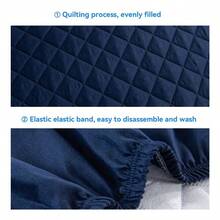 1pc Full-Size Waterproof Bed Sheet, Skin Friendly Quilted Mattress Cover, Room Decoration, 11.02 Inch Deep Pocket Solid Color Square Grid Bedding, Soft And Comfortable Home Essentials, Suitable For Single, Twin, Large, And Extra Large Mattresses, Universal For All Seasons, Autumn Decoration, New Atmosphere Of Home And Life, Machine Washable - Black - View 9