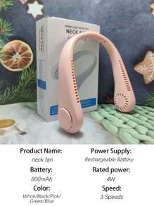 AIRPROSSING 1pc Neck Hanging Fan, Portable Bladeless Neck Fan With 5 Adjustable Speeds And LED Display, Suitable For Students, Office, Outdoor Travel, Perfect Gift