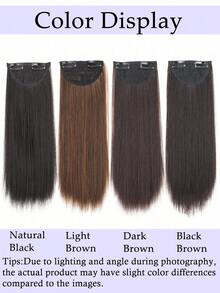 Synthetic Fiber Clip-In Hair Extensions, Invisible Root Hair Topper, Straight Clip-In Wig, Top Hair Volumizing Pad, Hair Density Increase, Unisex, Easy To Use - Multicolor - View 8