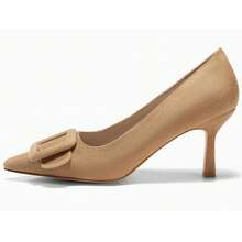 Women's Pointed-Toe Stilettos, Elegant High Heels, Shoes For Weddings And Formal Occasions, Women's Dress Shoes Khaki High Heels - 卡其色 - 查看 5