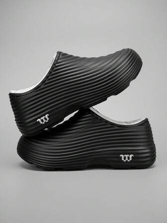 女式防水橡胶雨靴，保暖内衬，防滑，适合厨房工作，黑色