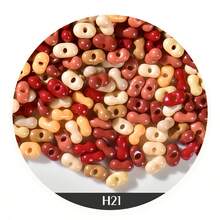 100 piezas de cuentas de vidrio en forma de cacahuete de 3x6mm, cuentas de vidrio jade de colores surtidos, cuentas sueltas lindas, cuentas espaciadoras a granel para hacer joyas, pulseras, aretes, collares DIY