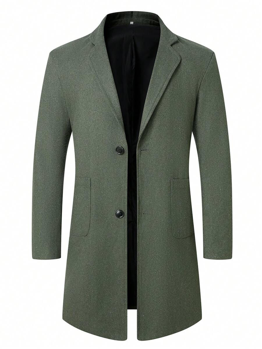Men's Autumn/Winter Lapel NeckDouble Pocket Single-Breasted Coat