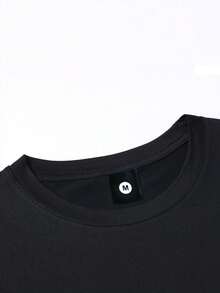 Men's Long Sleeve T-Shirt With Round Neck Design, Lightweight And Breathable Fabric, Suitable For All Seasons. It Features A Fun And Vintage-Inspired Distressed Letter Print Pattern, Versatile For Various Occasions: Commuting, Weekend Hiking, Intense Workout, Campus Casual Wear, Or Relaxing At Home - Multicolor - View 4