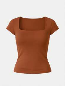 Kit 3 Women's Short Sleeve Suplex Blouse Cold Mesh Basic Blouse - Caramel, White and Black - View 2