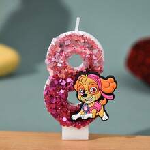 Świeca z cyframi 0-9, słodka, trójwymiarowa postać z kreskówki Psi Patrol, wtyczka do tortu urodzinowego, dekoracja na prezent