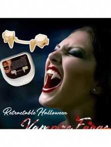 1pc Fake Teeth Vampire Zombie Bloody Fangs Halloween Cosplay Costume Accessory - Multicolor - View 1