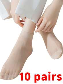 5/10/20/30 Pares de Meias Soquete de Cor Sólida, Uso Casual para o Dia a Dia e em Casa