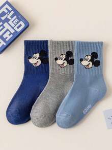 Disney 3/6双装儿童可爱袜子，秋冬男童船袜，韩版卡通女童春秋款，婴儿学生袜，儿童婴儿袜 - 彩色 - 查看 2