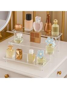 Klare Acryl Präsentationsständer, Ausstellungsregale für Dekorationen, Nagellack, Parfüm, Duftkerzen, Lufterfrischer, Haushaltsspeicher-Organizer für Schreibtisch, Büro, Schminktisch, Schlafzimmer, Badezimmer, Zuhause, Wohnheim, Raumdekoration