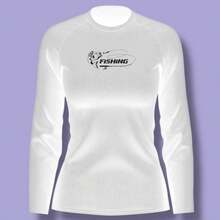 Camisa feminina para pesca com proteção uv manga longa pescaria - Branco - Visão 1