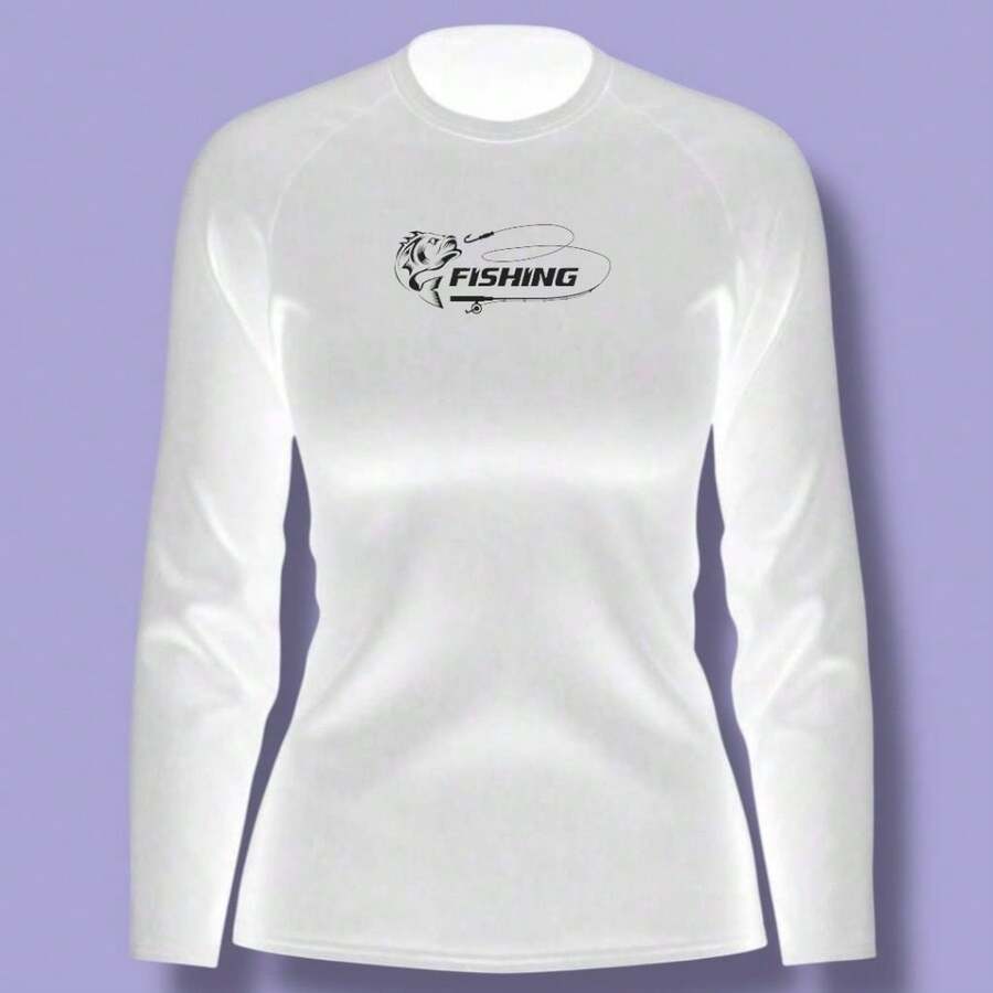 Camisa feminina para pesca com proteção uv manga longa pescaria - Branco - Visão 1