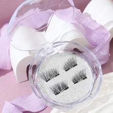 Waloshow 磁性假睫毛，量子磁力无胶自然外观丰盈佩戴方便盒装 - 黑色 - 查看 11