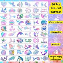 Mermaid Temporary Tattoos Stickers Under The Sea Themed Party Drations Mermaid Themed Party Favors Supplies Accessories Under The Sea Themed Birthday Drations Gift Idea For Kids Teen Boy Girl