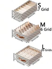 1 Drawer Style Fabric Underwear Storage Box, Underwear Socks Bra Three In One Home Wardrobe Partition Storage Box, Checkerboard Non-Woven Fabric Underwear Storage Box, Sock Storage Box, Multi-Functional Underwear Partition Storage Box, Daily Use Storage, Back To School Dormitory Storage