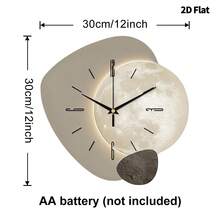 2D Flat, 1pc Modern Fashion Ideas Art Decorative Wall Clock, Super Silent Quartz Movement, No Ticking Sound, Decorative Clock For Living Room, Bedroom, Office, Kitchen And Cafe, Perfect For Christmas, New Year, Valentine's Day Gifts - Multicolor - View 11