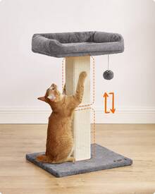 Feandrea Cat Scratching Post Cat Climbing Tower - Light Grey - View 3