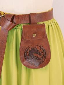 1pc Medieval Viking Waist Bag, Renaissance Period Accessory, Halloween LARP Costume Accessory - A - View 7