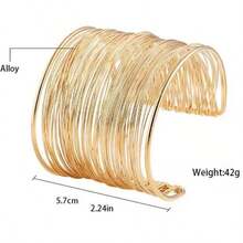 سوار يدوي مصنوع للنساء مغلف بشكل كبير، أنيق للحفلات والهدايا والاستخدام اليومي قطعة واحدة
