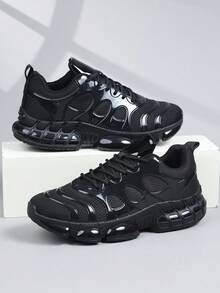 Buty męskie Stylowe buty sportowe męskie Sznurowane czarne buty dla mężczyzn Trampki personalizowane Czarne buty uliczne casualowe