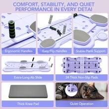 SIDIANBAN Pilates Board, Foldable Portable Pilates Exercise Board, Multi-Purpose Pilates Exerciser Set, Multi-Purpose Abdominal Board With Auto Rebound And Calculator, Pilates Equipment For Core Workouts