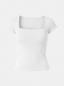 Kit 3 Women's Short Sleeve Suplex Blouse Cold Mesh Basic Blouse - Black, Brown and White - View 2
