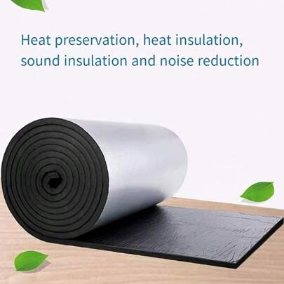 High-Temperature Resistant, Flame Retardant Aluminum Foil Insulation - Self-Adhesive For Roofs In Factories & Garages Roof Insulation Car Noise Insulation Mat Acoustic Absorption Sound Deadener Heatproof Foam Deadening Car Accessories