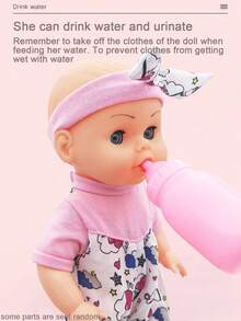 29 厘米栩栩如生的婴儿娃娃玩具，可互动的娃娃可以睁开/闭上眼睛、喝水、小便、让爸爸妈妈哭和笑，适合男孩女孩的生日圣诞礼物（包括奶嘴和奶瓶）