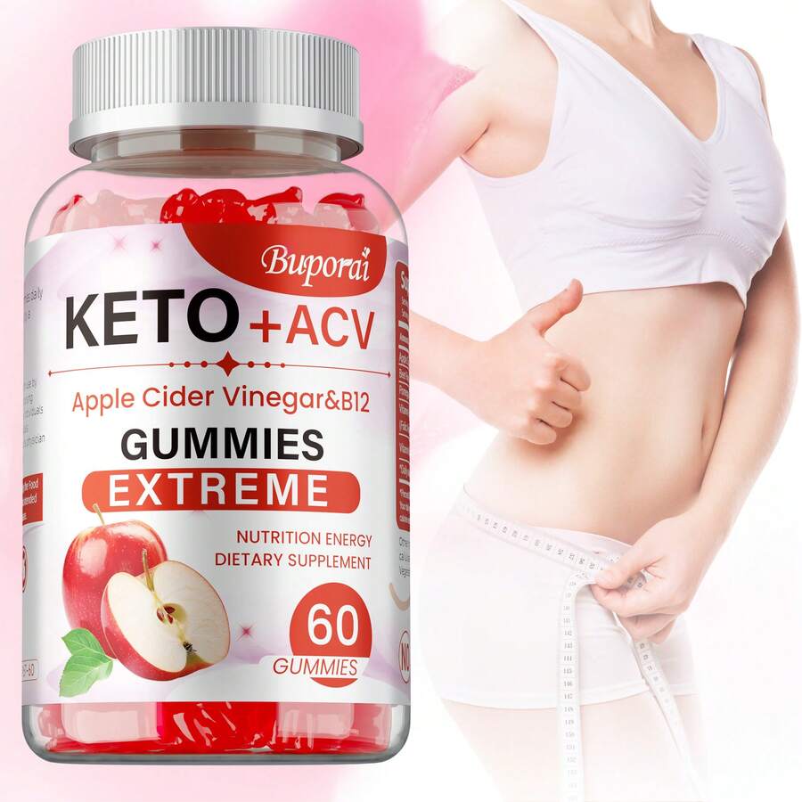 BUPORAI Keto + Apple Cider Vinegar Gummies - Promote Metabolism, Maintain Normal Appetite And Digestive Function, And Lose Weight - 60pcs - 60 viên kẹo dẻo - Xem 1