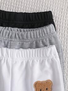 2pcs Baby Boy/Girl Casual Cute Cartoon Bear Embroidered Patch Sweatshirt And Pants Set, Comfortable - Multicolor - View 6