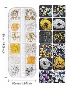 1 Box Chain Nail Jewelry Diy Art Punk Style 3D Nail Art Ornaments Jewelry Nail Supplies Nails Nail Charms Nail Gems