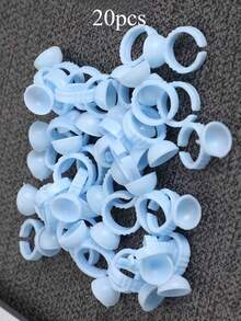 100个/50个/20个装睫毛嫁接胶水杯、纹身颜料杯、创意便携式胶水杯 - 白色 - 查看 16