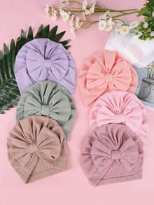 8 sombreros lindos de colores de caramelo para todas las estaciones, gorro con diadema bordada con adorno de lazo, adecuado para bebés de 1 a 12 meses, diadema para bebés recién nacidos niñas y niños, tejido elástico cosido a mano, decoración linda para productos de bebé - Multicolor - Ver 5