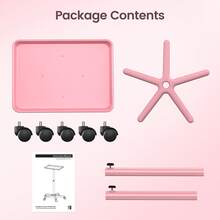 KINGSTEAM Carrito Auxiliar Organizador Almacenamiento Multiusos,La base del trípode de cinco patas de la versión actualizada es aún más estable! - Rosa - Ver 4