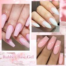 8pcs Rubber Base Gel Nail Polish Set 7ml Nude Pink Glitter Rubber Base Gel Polish Nail Camouflage Color Coat Semi Permanent UV Construction Gel Varnish Soak Off UV Gel Varnish For Nails Manicure Kit Nail Supplies Nail Art Design For Home Salon