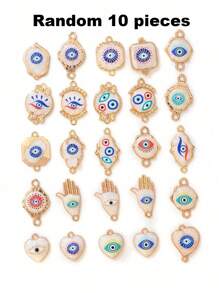 2/15/20/30/50 piezas Colgante al azar de corazón/mariposa/luna/ojo malvado de colores múltiples, apto para hacer joyas DIY de collares, pulseras, pendientes, llaveros, cadenas de teléfono, regalo de pareja