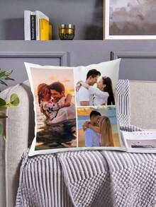 Personalized Gift For Men, 1pc Custom Photo Throw Pillow Cover, Washable Printed Cushion For Couples Families, Christmas Decor, Breathable Soft Home Textile, Heartwarming Customizable Picture Memento, Memory Keepsake Gift - Multicolor - View 8