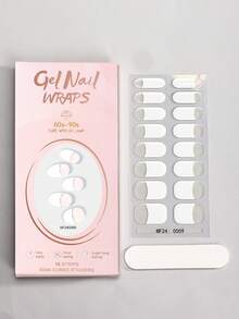 16 Stücke halb-aushärtende Gel-Nagelfolien (Mehrfarbig), weiß/fluoreszierendes rosa halb-transparente französische Kristall-Nagel-Sticker, selbstklebende Full-Wrap Nail Art, UV-Lampe erforderlich, einfach anzuwenden und zu entfernen, geeignet für Frauen und Mädchen für täglichen Gebrauch, Partys, DIY Nail Art