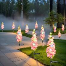 1 件/2 件太阳能风信子草坪灯，彩虹色风信子花园灯，LED 花园装饰户外照明景观灯，用于花园、庭院、露台、公园、草坪和通道装饰的塑料材料