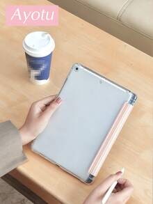 条纹棕榈树图案保护套，兼容 10.2 英寸（2021/2020 款，第九/八代）、Galaxy Tab A8 10.5 英寸（2022 款）、MatePad 10.4/Tab，带笔槽，支持自动休眠/唤醒功能，时尚保护套 - 彩色 - 查看 3