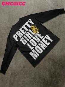 EMCGICC Y2k Long Sleeve Shirts ,Graphic T Shirt Cotton 250g,Fashionable Hip-Hop For Men -  Long Sleeve T-Shirts, Funny Vintage Shirts,Regular Fit, Street Style, Digital Print,  Ideal Gift