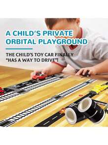 道路铁路胶带适用于玩具车轨道火车，非常适合学龄前儿童和小学生，激发创造力 - 彩色 - 查看 7