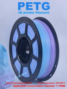 MXLX PETG 3D Printer Filament, 1.75mm, 1kg (2.2 Lbs), High-Precision, Strong, Odorless, Fluid, Moisture-Resistant 3D Printing Filament, Available In A Variety Of Rainbow Colors.