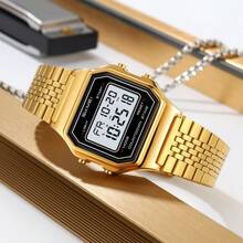 Skmei SKMEI 2465 Luxury Man Digital Watch Clear Stainless Steel Band Rectangle Digital Display Small Business Wristwatch