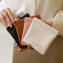 FOREMS Automatic Closure Makeup Bag For Women - Travel Portable Lipstick Storage Bag, Gold Snap Design, Compact And Durable Daily Makeup Bag, Simple Fashion Style (White/Pink/Black), Light Luxury Texture, Mini Cosmetic Organizer Bag - 棕色 - 查看 2